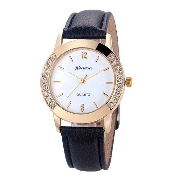 Brand Watches Women Luxury Diamond PU Leather Quartz Wrist Dress Ladies Watch Montre Femme Clock Female Relojes Relogio Feminino