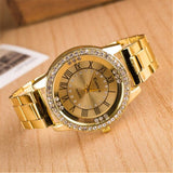 Geneva Watch Men Women Full Steel Sport Casual Three Clock Diamond  Stainless steel Quartz Watches