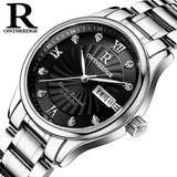 Fashion men's stainless steel wrist watch waterproof calendar Business man Quartz watches Diamond luxury brands male clocks 2017