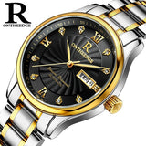 Fashion men's stainless steel wrist watch waterproof calendar Business man Quartz watches Diamond luxury brands male clocks 2017