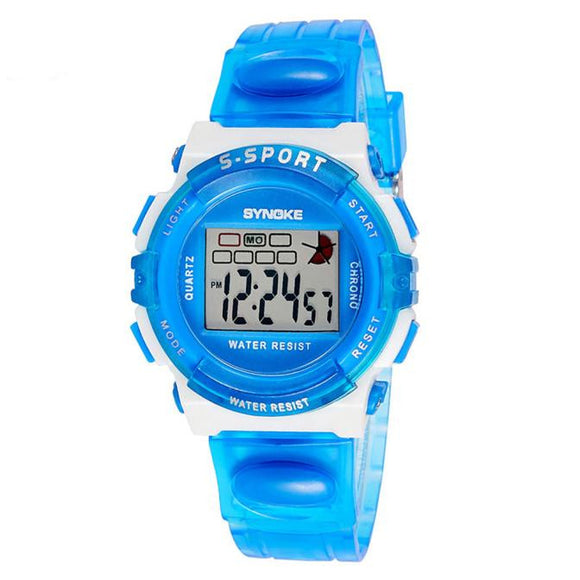 SYNOKE Rubber Digital Led Wristwatch Watch for Girls Kid Children