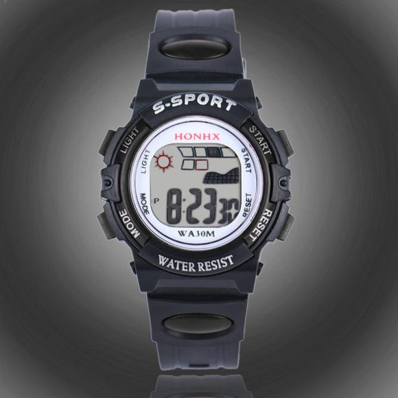 Waterproof Children Boys Digital LED Sports Watch Kids Alarm Date Watch Gift