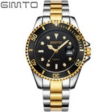 GIMTO Fashion Business Luxury Stainless Steel Men's Watch Diamond Roman Calendar Calendars Quartz Watches Relogio Masculino