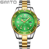 GIMTO Fashion Business Luxury Stainless Steel Men's Watch Diamond Roman Calendar Calendars Quartz Watches Relogio Masculino